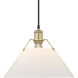 Orwell 1 Light 14 inch Brushed Champagne Bronze Pendant Ceiling Light in Opal Glass